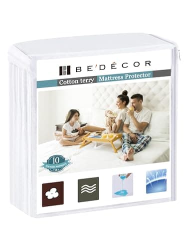 Bedecor Queen Waterproof Mattress Protector,Pee and Liquid Proof Cover for Pets, Elderly, and Incontinence, Fitted Deep Pocket for 9-18 Inch Deep
