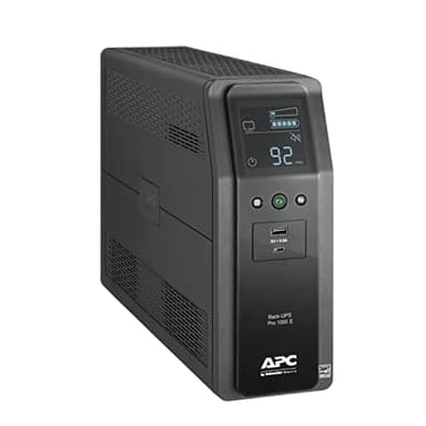 APC UPS Back-UPS Pro 1000VA Sinewave UPS, 600W Battery Backup & Surge Protector, AVR, 10 Outlets, LCD, USB-C & USB-A Charging Ports, BR1000MS Uninterruptible Power Supply for Computers, Electronics