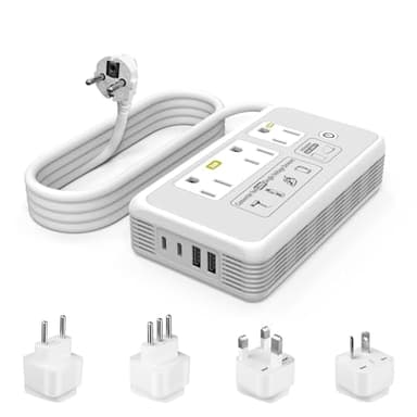 220V to 110V Voltage Converter, 2000W Adapter US to Europe International Travel, Mapambo Universal Voltage Converter (Gray)