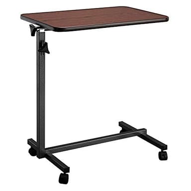 Adjustable Overbed Bedside Table with Wheels, Tilt Top Overbed Table with Wheels, Bed Table and Overbed Table, Adjustable Overbed Rolling Table, Adjustable Standing Desk or Hospital Tray Table