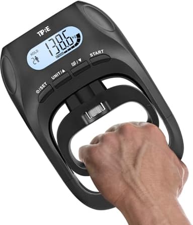 TIPRE 396lbs/180kg Grip Strength Tester, Hand grip Dynamometer, Digital Grip Strength Tester with LCD Display, Adjustable Hand Grip Training Gauge, Hand Exercisers for Sports Home School Use - Black
