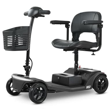 Electric Foldable Mobility Scooter for Adults 4 wheelMobility, 330lbs Max Weight,10-15miles Per ChargeElectric Powered Wheelchair Power Scooters Black