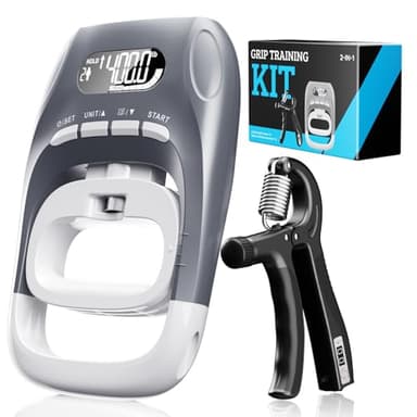 AUWFV Grip Strength Tester With Adjustable Hand Gripper Trainer, Hand Dynamometer of 400lbs/180kg Tester Set with Digital Display – Precision Training for Rehab, Fitness, and Home Gym