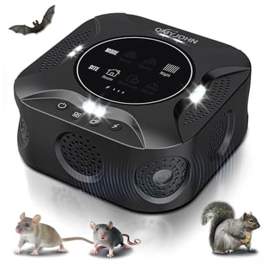 Indoor Ultrasonic Pest Repeller Plug-in,with a Display Screen & LED Strobe Light,Effectively Repels Mice,Squirrels,roaches & Other Rodents Up to 3900 Sq.Ft.Suitable for attics,garages,etc.
