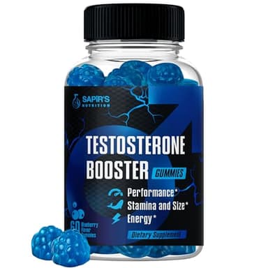 Testosterone Booster Gummies, Male Enhancing Supplement, Add 2 in” Enlargement Gummies for Men , Male Enhancement Chews Energy, Strength, Stamina, Endurance, Performance, Natural Blue Berry Chews