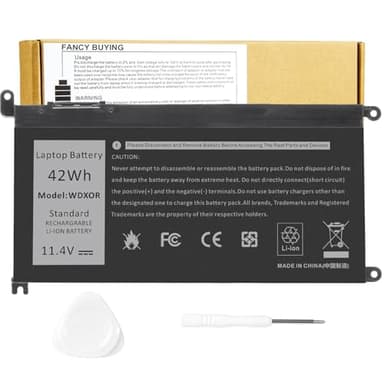 WDX0R 42Wh Laptop Battery Replacement for Dell Inspiron 13 15 5000 7000 Series 5567 7573 5570 7579 7378 5565 5379 5378 Latitude 3490 3590 3340 3400 3390 3500 3190 Vostro 5468 5568 P69G 3CRH3 WDXOR