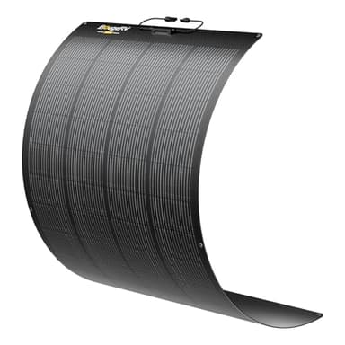 BougeRV Arch Pro 200 Watts Anti-Shading N-Type Fiberglass Flexible Solar Panel, Portable 24 Volts 16BB Mono Cell 25% High-Efficiency, Compact for RV Camping Home Boat Marine Curve Surface Black