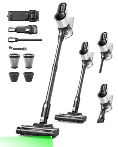 SVHT Cordless Vacuum Cleaner, 500W 45KPA 50Mins Stick Vacuum Cleaners for Home with LED Light, Self-Standing, Anti-Tangle Brush & 1.6L Dust Cup, Lightweight Vacuum for Pet Hair, Carpets, Hard Floors