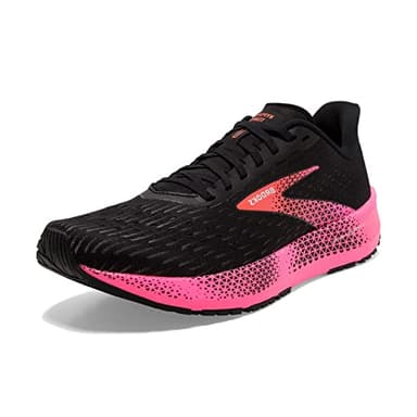 Brooks Women's Hyperion Tempo Road Running Shoe - Black/Pink/Hot Coral - 5.5 Medium