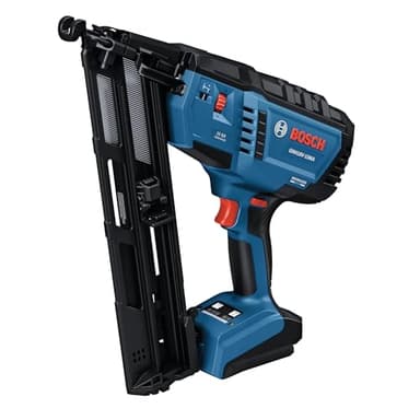 BOSCH GNH18V-15MAN 18V Brushless 15-Gauge Angled Finish Nailer - Precision for Tight Spaces, Fastens up to 1,200 Nails per Charge, One-Handed Activation, Tool-Free Jam Clearing, Belt Hook (Bare Tool)