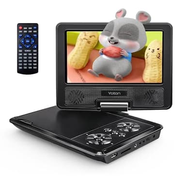 YOTON 9.5" Portable DVD Player for Kids and Car, 7.5" Swivel HD Screen with 4-6 Hours Built-in Battery, Support Sync Screen to TV, Support SD Card/USB/Multiple Disc Formats