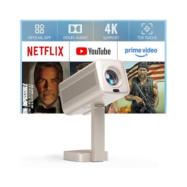 [Officially-Licensed APP & DoIby Audio] Smart Mini Projector with WiFi and Bluetooth, VOPLLS Portable Outdoor Projector 4K Support with TOF Real-Time Focus, Native 1080P Home Movie Projector