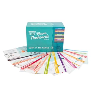 Pharmacology Flashcards – Nurse In The Making – 150+ Nursing School Medication Cards for NCLEX, ATI & HESI Prep – Drug Classes, Side Effects & Study Tips for RN & LPN Students