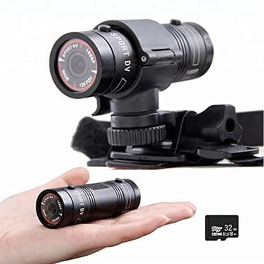 Wzquisite Motorcycle Helmet Camera, Bike Video Camera- 1080p Sports Action Camera 120° Wide Angle Camcorder Waterproof with Handle Brackect,32G SD Card