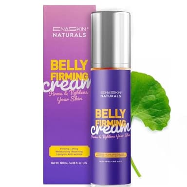 Enaskin Naturals Belly Firming Cream: Hibiscus & Honey Skin Tightening Cellulite Cream - Women Body Lotion for Firmness and Lift of Thighs & Stomach - Tummy Butter Stretch Marks - Purple 120 mL