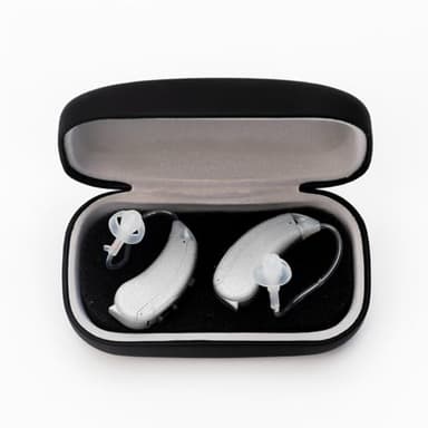 Lexie Lumen Self-Fitting OTC Hearing Aids - Bluetooth Enabled with Invisible Fit, Directional Microphones, Smartphone App Control, Replaceable Batteries, for Mild to Moderate Hearing Loss (Silver)