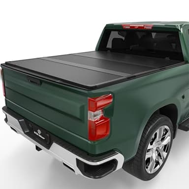 YITAMOTOR FRP Hard Tri-fold Truck Bed Tonneau Cover Fits for Chevy Silverado/GMC Sierra 1500 New Body Style 2019-2026, Fleetside 5.8 ft Bed