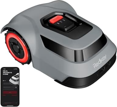 Redkey MGC1000 Robot Lawn Mower with 390ft Boundary Wires for 0.12 Acre (1/8 Acre), 45% Slope, 70Mins Runtime, Auto Recharge, Automatic Robotic Lawn Mower w/Precise Location & Breakpoint Detection