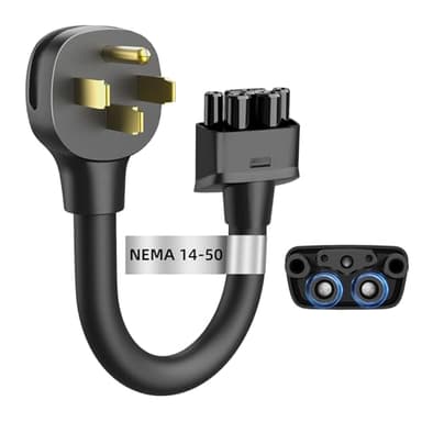 Otytkgo NEMA 14-50 Adapter for Tesla Gen 2 Mobile Connector, 240V 32A EV Fast Charging Adapter, 11 Inch Heavy-Duty Cable, Safe & Durable, Compatible with Tesla Model S 3 X Y - Black