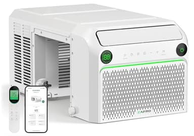 ZAFRO U Shaped Inverter Window Air Conditioner, Ultra Quiet (32dB), 12000BTU ASHRAE (8100 BTU DOE) Smart Air Conditioner Window Unit, App/Voice/Remote, Saddle Window AC Unit with Cool/Dry/Fan Modes