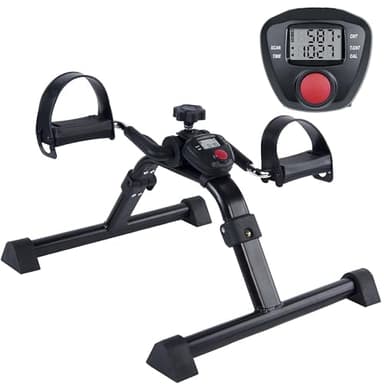 Vaunn Under Desk Bike Pedal Exerciser Ergometer with LCD Display – Mini Pedal Exerciser for Arm & Leg Workout, Folding Desk Cycle for Home Office, Physical Therapy & Low Impact Cardio
