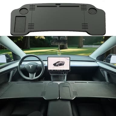 Ronsoile Car Desk for Tesla Model 3 Y, Foldable Tesla Desk for Laptop, Car Table Tray for Tesla Passenger Seat, Tesla Table Travel Tray for Kids, Food & Tablets, Tesla Tray Long Trip Essentials
