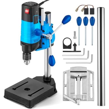 Bonvoisin Mini Benchtop Drill Press, 6 Variable Speed Drilling Machine for Craft and Home Improvement, 1200W Electric Drill Press 2800RPM Max Speed