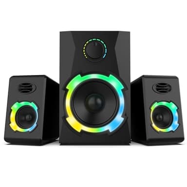 OROW Computer Speakers,40W PC Speakers with Subwoofer,Gaming Speakers with Bass,AC Powered,Support Bluetooth&SD&USB Play, 2.1 Multimedia Speakers System with RGB Light,Great for TV/Projector/PC/Laptop