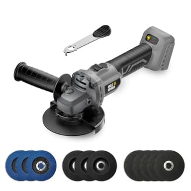 VERVEWAVE Angle Grinder for DEWALT 20V Battery, 4-1/2 In Cordless Grinder, Brushless, 6 Variable Speed with 5 Cutting Wheels 3 Grinding Wheels 3 Flap Discs for Cutting Grinding Polishing (Tool Only)