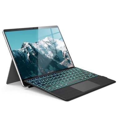 Surface Pro Keyboard for Microsoft Surface Pro 7/6/5/4/3 7 Plus 12.3 inch, 7 Color Backlit Wireless Type Cover, Bluetooth Ultra-Slim Portable Ergonomic Keyboard with Trackpad, Rechargeable Battery