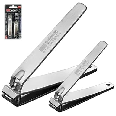 Solingen Toenail Clippers for Thick Nails, Heavy Duty Nail Clipper Set (2 Pack) – Sharp Stainless Steel Fingernail & Toenail Cutter for Men, Women & Seniors – Professional Manicure Pedicure Tool