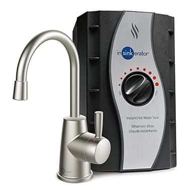 InSinkErator HOT250 Instant Hot Water Dispenser System, Single-Handle Faucet in Satin Nickel with 2/3-Gallon Stainless Steel Tank, H250SN-SS