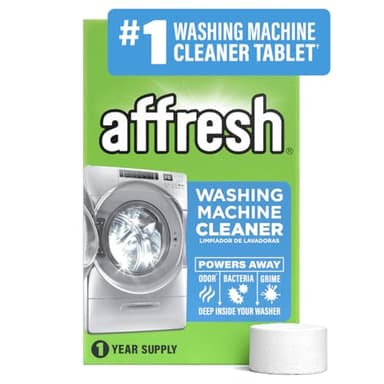 Affresh Washing Machine Cleaner, Helps Power Away Odor Causing Bacteria & Grime Deep Inside Pump, Valve & Hoses, 12 Time Release Tablets, 1 Year Supply