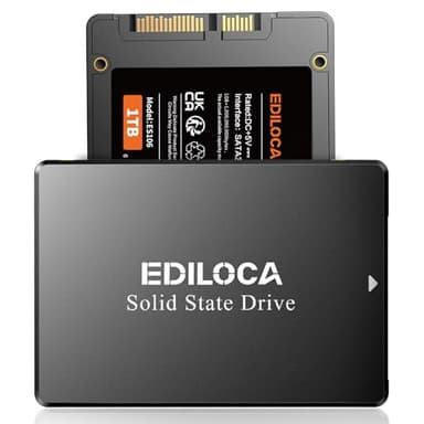 Ediloca 1TB SSD Internal Solid State Drive 2.5" SATA III 6Gb/s, 550MB/s Read Speed 3D TLC NAND, 1TB SATA SSD PC/Laptop Upgrade, Shock-Resistant & Drop-Proof(ES106)