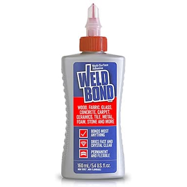 Weldbond Multi-Surface Strong Glue – Fast Drying Glue for Wood, Tile, Ceramic, Pottery, Glass & More – Heavy Duty Adhesive for Mosaic, Crafts, Wood Working & Repairs – 5.4oz (160ml), 1 Pack