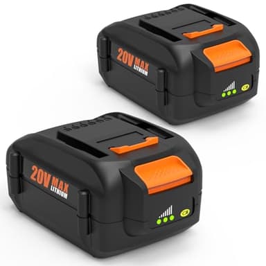 Bakipante 2-Pack 6.5Ah Battery Replacement for Worx 20V Battery Power ShareWA3575 WA3525 WA3578 WA3520 WA3742 WA3669 WG155s WG251s WG890 WG890 WG891 Compatible with Worx 20 Volt Max Cordless Tools