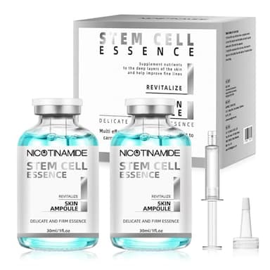 Stem Cell Serum for Face, 2 Pcs Microneedling Serum Ampoule for Anti-Aging, Helps Reduce the Look of Wrinkles and Scars, Hydrating Facial Serum to Use with and Without Micro Needling