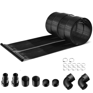 IRONMAX Solar Pool Heater, 2.5 x 10 Feet In-Ground/Above-Ground Swimming Pool Heating System, Weatherproof Pool Warmer, Portable Solar Panel Heater for Outdoor Roofs (10 FT)