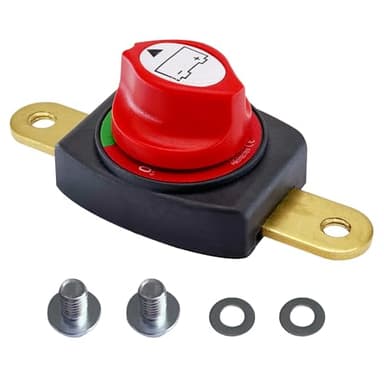 Ampper Side Post Battery Disconnect Switch 12V - 48V, Marine Battery Switch Disconnect Power Cut Shut Off for Car, RV and Boat (On/Off)
