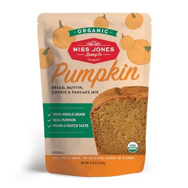 Miss Jones Baking Co Organic Pumpkin Bread Muffin Cookie & Pancake Mix, 16 OZ