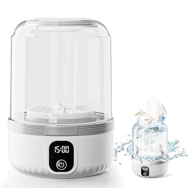 Underwear Washing Machine, Upgrade 1.5L Mini Portable Washing Machine Rechargeable Underwear Washer Deep Cleans Small Clothes for Apartment, Dorm, RV, Travel & Hotel Use (White)