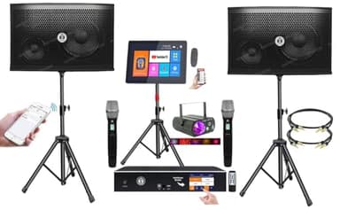 Singtronic 2500W Complete Karaoke System – 50,000 Preloaded Songs + Unlimited YouTube | Select Songs via App on Phone/Tablet | Wireless Mics, Digital Mixer & Class D Amp