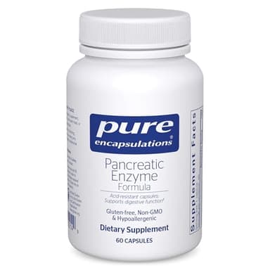 Pure Encapsulations Pancreatic Enzyme Formula - Digestive Enzymes for Digestion - Strengthens Gut Health* - Targeted Delivery Capsules - Gluten Free & Non-GMO - 60 Capsules