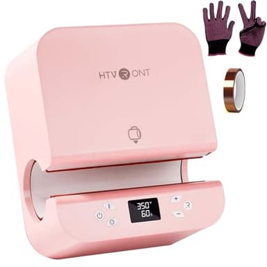 HTVRONT Auto Tumbler Heat Press Machine - Mug Heat Press Heat Up Fast & Even, Professional Tumbler Press High-Security for 2.9-3.2inch Sublimation Tumblers, Cups, Glasses and Mugs (Pink)