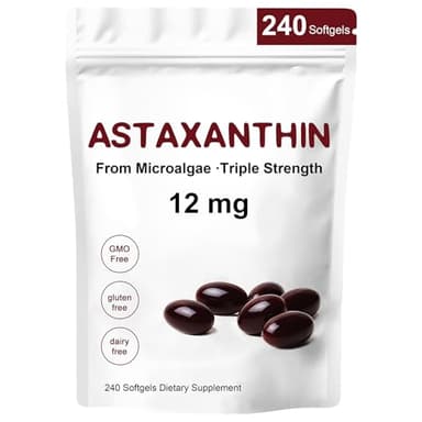ULIKEATM Astaxanthin 12mg,240 Softgels,Premium Astaxanthin Antioxidant Supplements,Supports Eye,Skin,Immune,Internal Circulation,Non-GMO, Gluten Free, No Soy-8 Month Supply