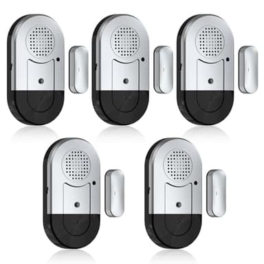 Sanjie Door Window Alarms - 5 Pack,125dB,Volume Control,Window Door Open Alarm Sensors for Kids Safety/Dementia/Pool,Wireless Sensors Keep Your Home Security,Easy to Install,Long Battery Life