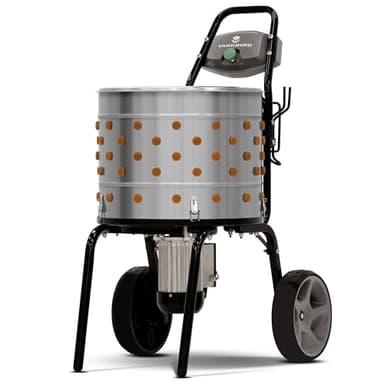 Yardbird 44204 Chicken Plucker, Easy On/Off Button, Integrated Hose and Cord Hooks, 20" Stainless Steel Tub, 1.2 HP Motor, 111 Natural Soft Fingers, Integrated Irrigation Ring and Included Y-Valve