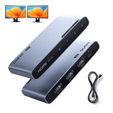 llano HDMI 2.1 Splitter 1 in 2 Out, 8K@60Hz 4K@120Hz/240Hz, SST & Mirror Mode Only (No Extend), HDCP 2.3, HDR10, Dolby Vision, for PS5, Xbox, Apple TV, Laptop, Aluminum Case