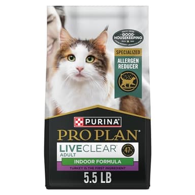 Purina Pro Plan Indoor Cat Food LiveClear Cat Allergen Reducing Turkey and Rice Formula - 5.5 lb. Bag