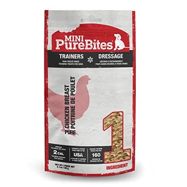 PureBites Mini Chicken Breast Freeze Dried Dog Treats, 1 Ingredient, Made in USA, 2.1oz